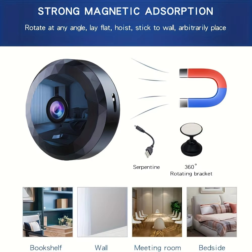 Wireless Mini Wifi Security Camera with Night Vision Motion Detection Rechargeable Battery Easy to Mount & App-Controlled