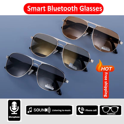 Bluetooth Eyewear Ray Metal Smart Glasses Wireless Bann Music Sunglasses for Women Men Polarized UV400 Protection Christmas Gift